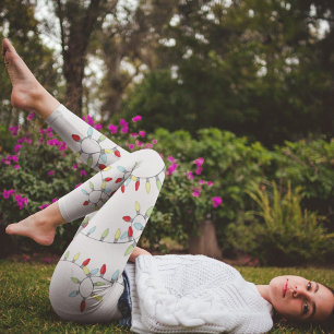 Christmas Cute Whimsical Simple String Lights Leggings