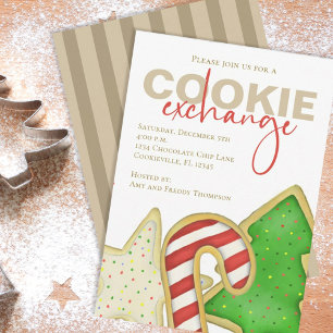 Christmas Cute Whimsical Sweet Cookie Exchange Invitation