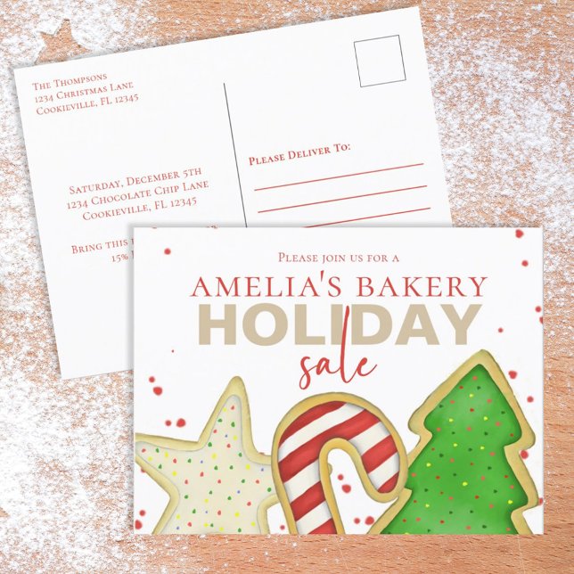 Christmas Cute Whimsical Sweet Cookie Exchange Postcard (Creator Uploaded)