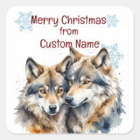 Christmas Cute Wolves Couple Animal Customise 