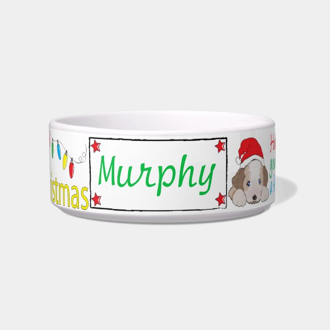 Christmas Cuteness Pet Bowl Furry Little Xmas/Med (Front)