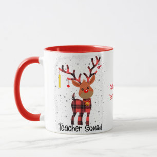 Christmas Cutest Teacher Reindeer Squad Funny Mug
