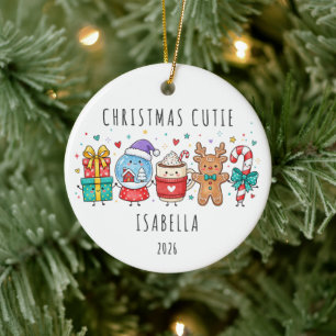 Christmas Cutie Personalised Ceramic Tree Decoration
