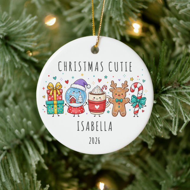 Christmas Cutie Personalised Ceramic Tree Decoration (Tree)