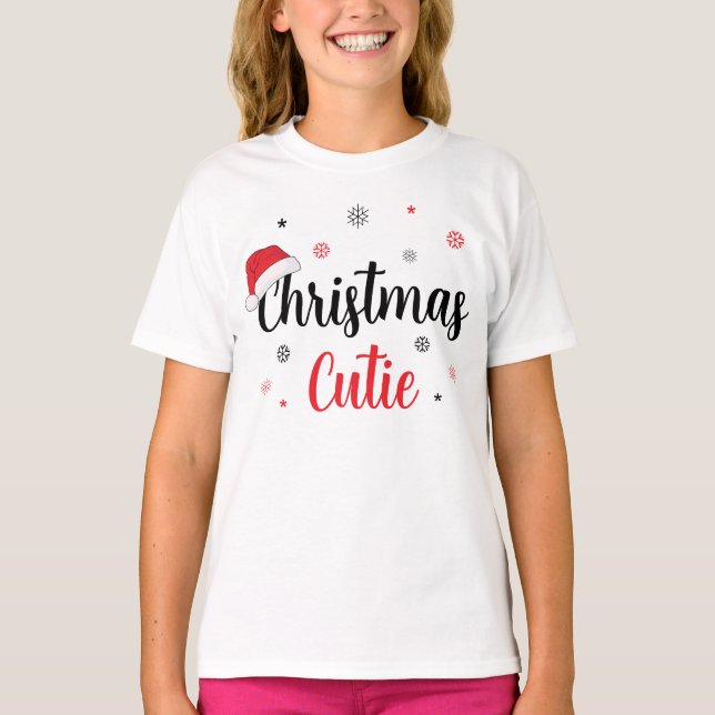 Christmas Cutie Santa Hat  T-Shirt (Front)