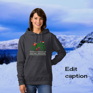 Christmas cyclist custom text sporty hoodie