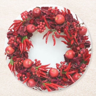 Christmas D Round Paper Coaster