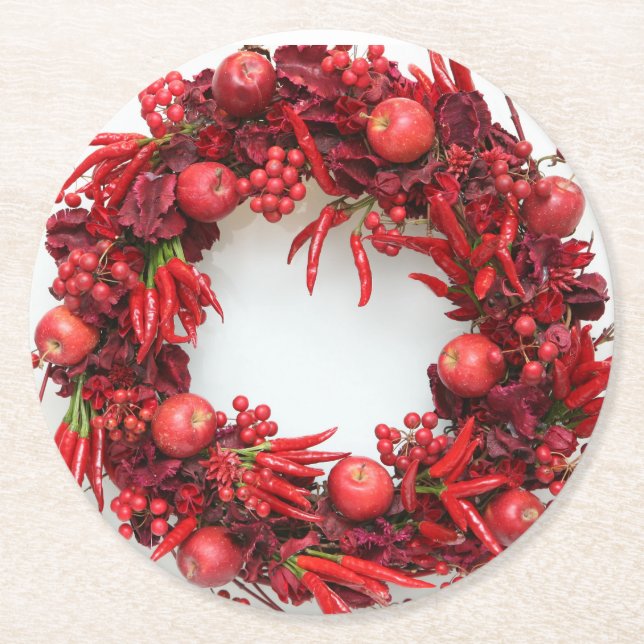 Christmas D Round Paper Coaster (Front)