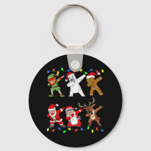 Christmas Dabbing Elf And Friends Boys Kids Dab Xm Key Ring