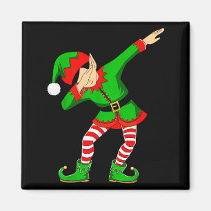 Christmas Dabbing Elf Santa Hat Boys Girls Kids Xm Magnet