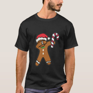 Christmas Dabbing Gingerbread Man Candy Cane Dance T-Shirt