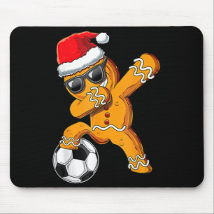 Christmas Dabbing Gingerbread Man Dab Soccer Footb Mouse Pad