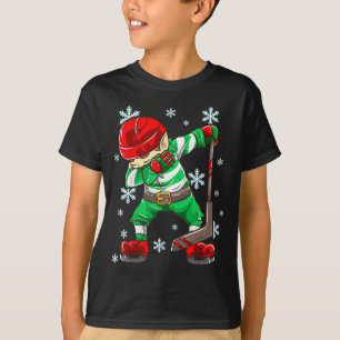 Christmas dabbing ice hockey elf squad boys girls T-Shirt