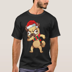 Christmas Dabbing Pug Dog Xmas Pajama Boys Kid T-Shirt