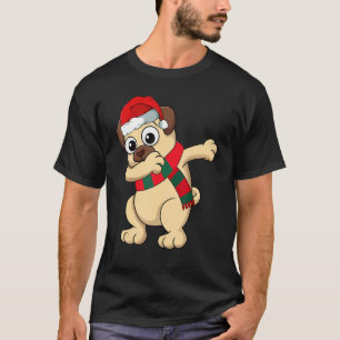 Christmas Dabbing Pug Dog Xmas Pajama Boys Kids 4 T-Shirt