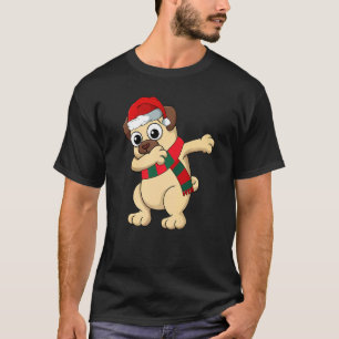 Christmas Dabbing Pug Dog  Xmas Pajama  Boys Kids  T-Shirt