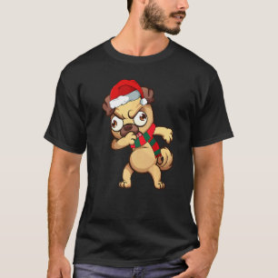 Christmas Dabbing Pug Dog Xmas Pajama Boys Kids T-Shirt
