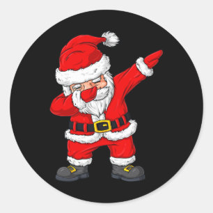 Christmas Dabbing Santa Claus Boys Girls Kids Xmas Classic Round Sticker