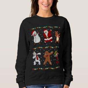 Christmas  Dabbing Santa Claus Dabbing Snowman  XM Sweatshirt