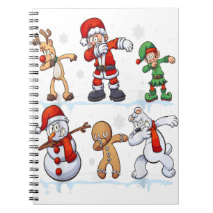 Christmas Dabbing Santa Elf And Friends Boys Kids Notebook