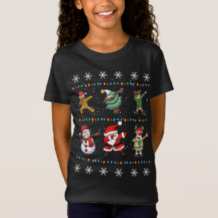 Christmas Dabbing Santa Elves Xmas T-Shirt