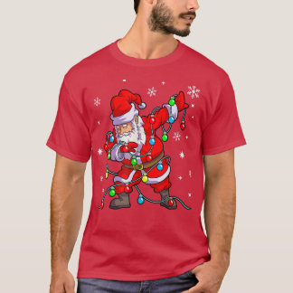 Christmas Dabbing Santa Xmas Tree Lights Christmas T-Shirt