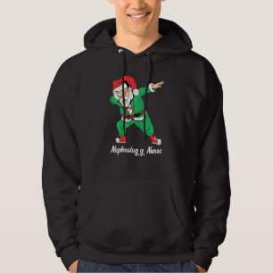 Christmas Dabbing Scrub Santa Nephrology Nurse Nur Hoodie