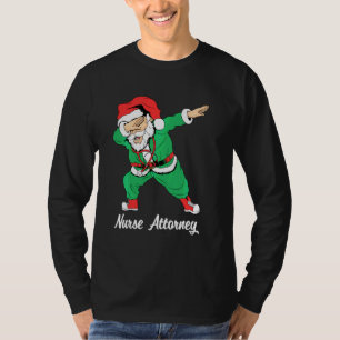 Christmas Dabbing Scrub Santa Nurse Attorney Nursi T-Shirt