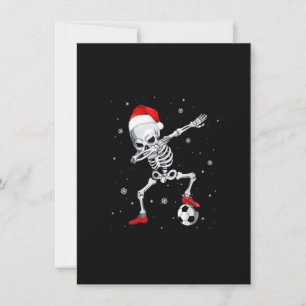 Christmas Dabbing Skeleton Soccer Santa Hat Gifts  Invitation
