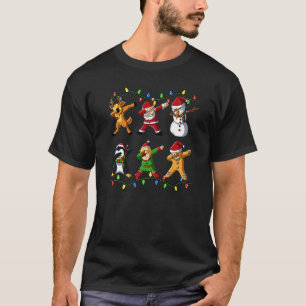 Christmas Dabing Santa Elf Gingerbread Snowman Dab T-Shirt