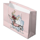 Christmas Dachschund Through The Snow Festive Dog Large Gift Bag (Front Angled)