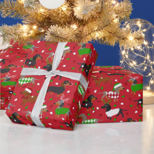 Christmas Dachshund All Coats Wrapping Paper
