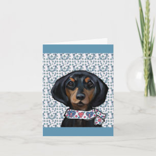 Christmas Dachshund Art     Card