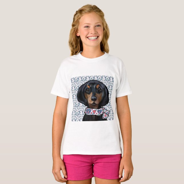 Christmas Dachshund Art     T-Shirt (Front Full)
