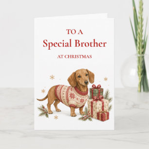 Christmas Dachshund Card for Brother