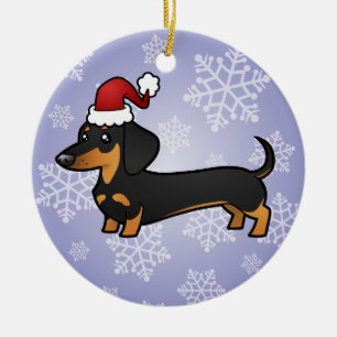 Christmas Dachshund Ceramic Tree Decoration