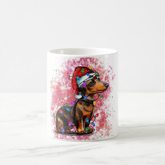 Christmas dachshund  coffee mug (Center)
