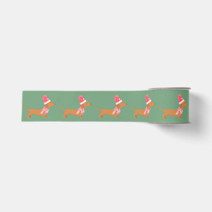 Christmas Dachshund Dog Green Grosgrain Ribbon