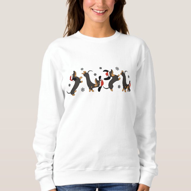 Christmas Dachshund, Dog Lover Gift Sweatshirt (Front)