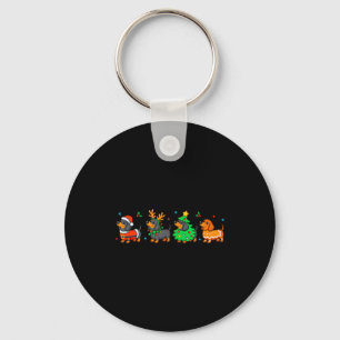 Christmas Dachshund Dog Weenie Merry Woofmas Dog M Key Ring