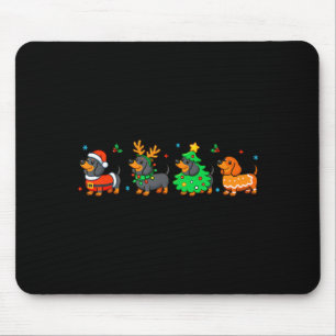 Christmas Dachshund Dog Weenie Merry Woofmas Dog M Mouse Pad