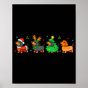 Christmas Dachshund Dog Weenie Merry Woofmas Dog M Poster