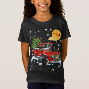 Christmas Dachshund Dog With Vintage Red Truck Fun T-Shirt