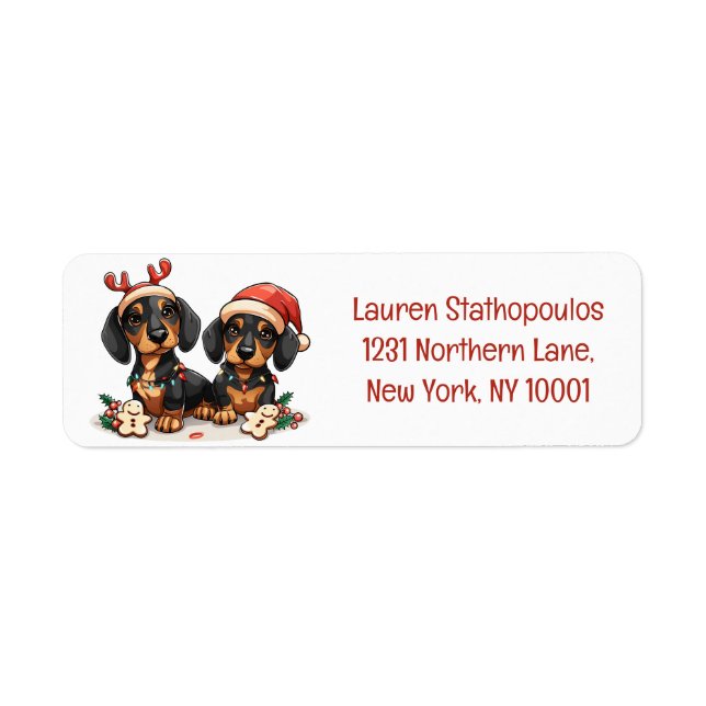 Christmas Dachshund Dogs (Front)