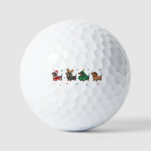 Christmas Dachshund Dogs Cute Holiday Sausage Dog Golf Balls