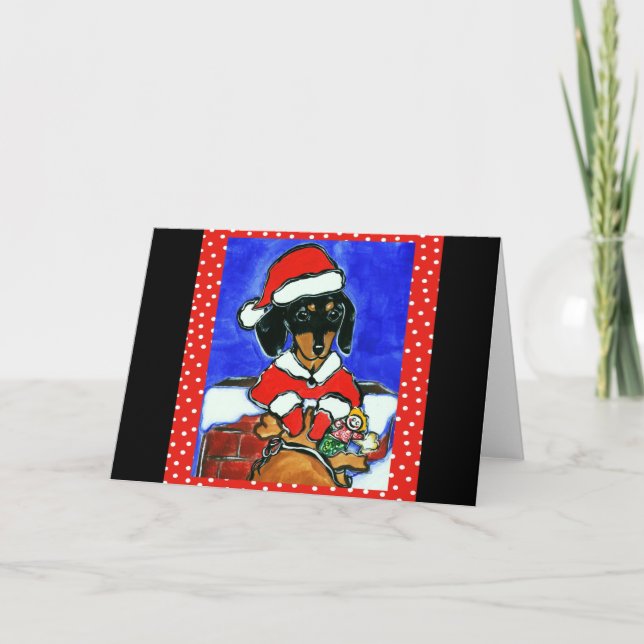 Christmas Dachshund Holiday Card (Front)
