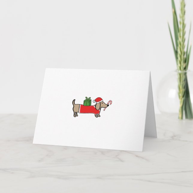 Christmas dachshund holiday card (Front)