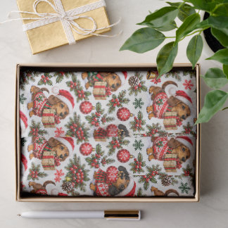 Christmas Dachshund Holiday Mischief Tissue Paper