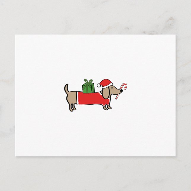 Christmas dachshund holiday postcard (Front)