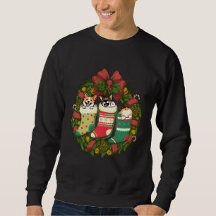 Christmas Dachshund In Socks Corgi Dog Lover Sweatshirt